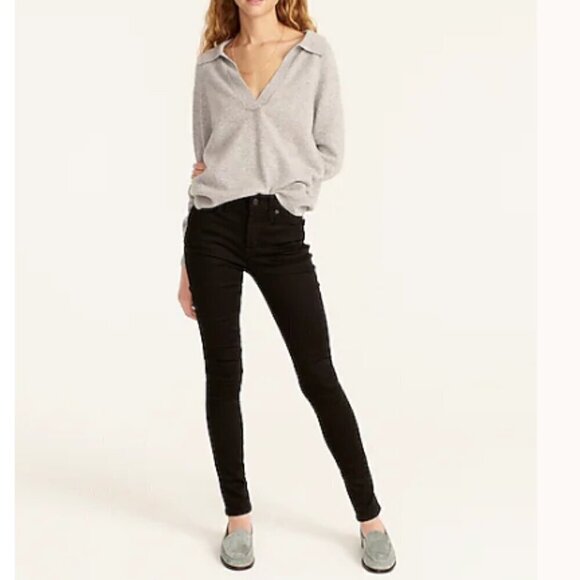J. Crew 9" Mid-Rise Stretchy Toothpick "New Black" Jean Size 28 - Picture 1 of 6